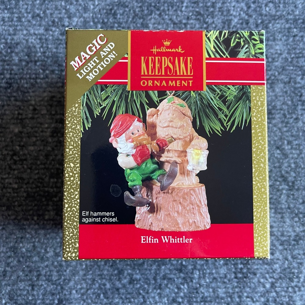 1990 Hallmark Keepsake Magic Elfin Whittler Ornament Light Motion QLX726-5